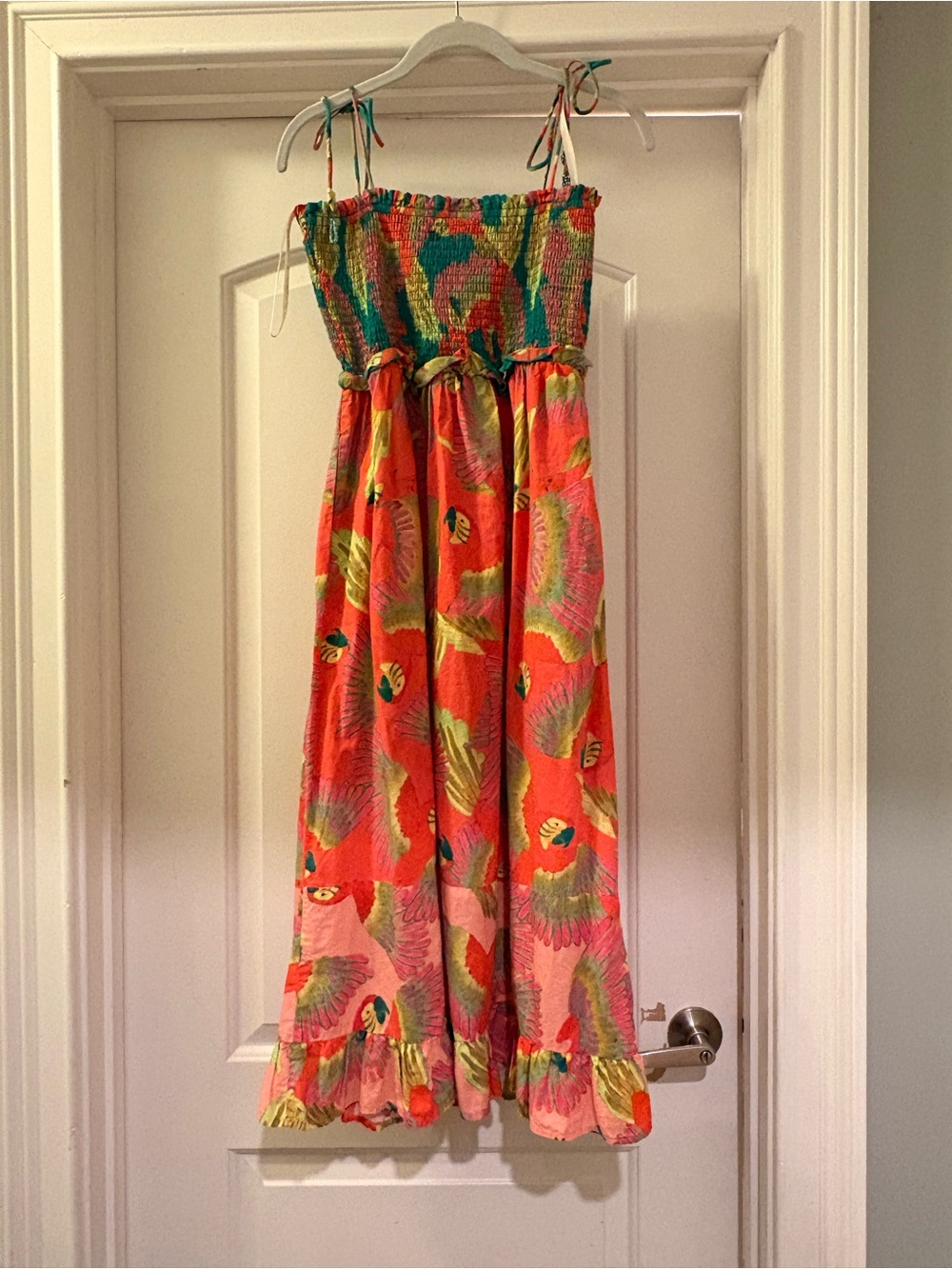 Farm Rio x Anthropologie Smocked Cover Up Midi Dress Size M